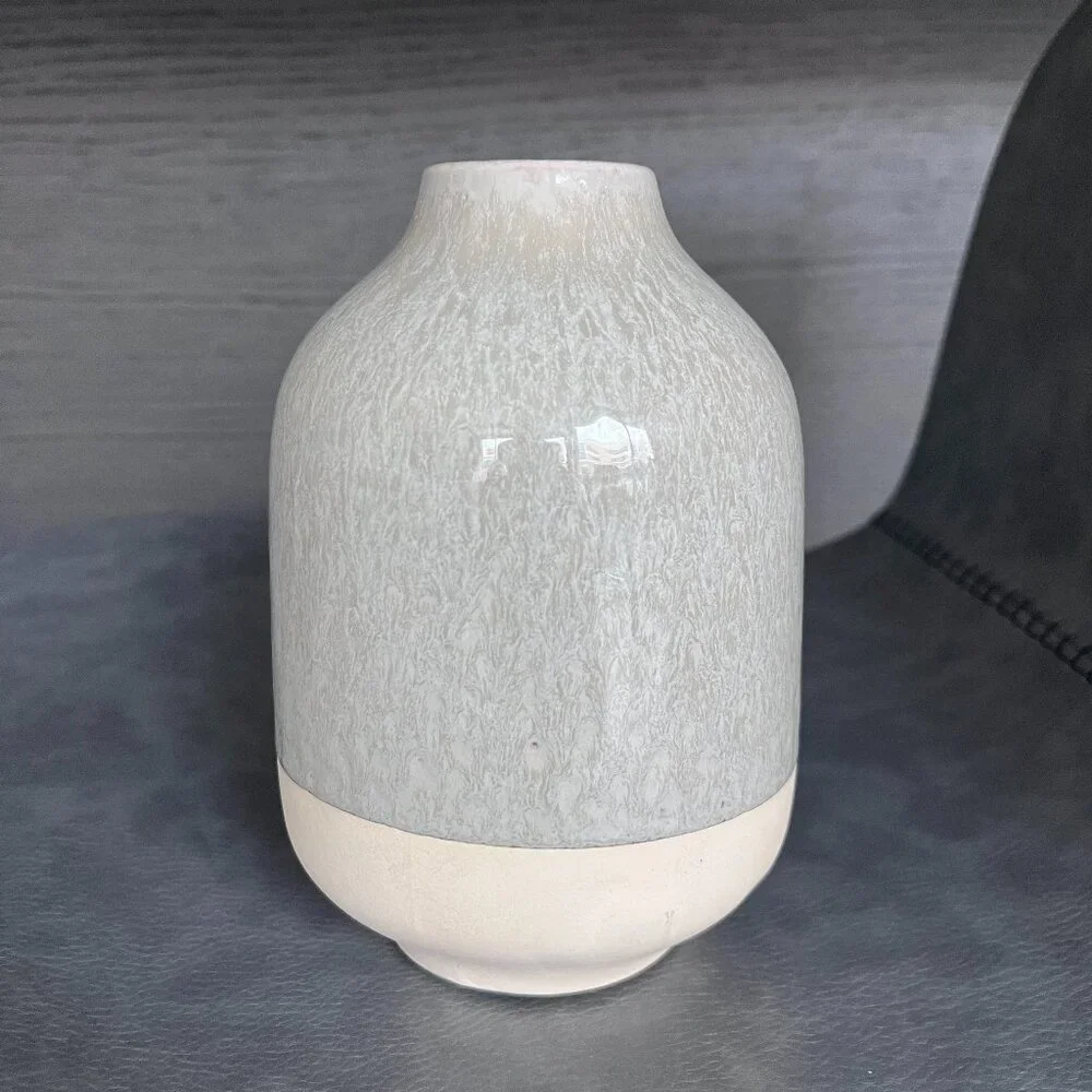 Magnolia Home by Joanna Gaines Small Modern Organic Ceramic Vase Gray Beige